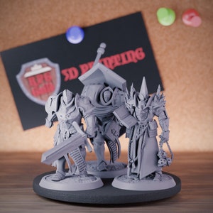Crusaders Set Miniature Paladin Mini Dungeons and Dragons Mini RPG Tabletop Miniature DnD Painting Pathfinder 5e DnD