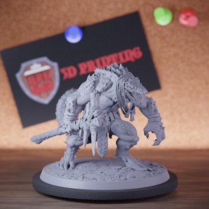 Champion Lizardman Miniature Mace Bones Guard Mini Dungeons and Dragons Mini RPG Tabletop Miniature DnD Painting Pathfinder 5e DnD | Lop