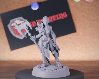 Female Orc Warrior Miniature Savage Monster Dungeons and Dragons Mini RPG Tabletop Miniature DnD Painting Pathfinder 5e DnD | CnP