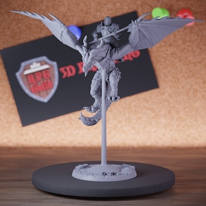Wyvernrider Miniature Knight Guard Mini Dungeons and Dragons Mini RPG Tabletop Miniature DnD Painting Pathfinder 5e DnD | AG