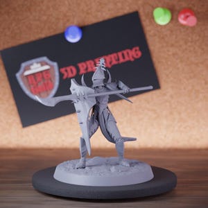 Drow Infantry Miniature Glaive Shield Armored Mini Dungeons and Dragons Mini RPG Tabletop Miniature DnD Painting Pathfinder 5e DnD | Lop