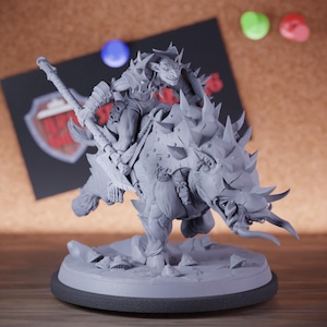 Hobgoblin Rider Miniature Boss Mini Dungeons and Dragons RPG Tabletop Miniature DnD Painting Pathfinder 5e DnD | AG