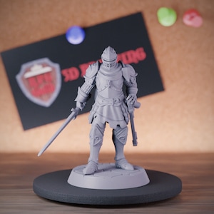 Knight Sword Miniature Dungeons and Dragons Mini RPG Tabletop Miniature DnD Painting Pathfinder 5e DnD | GM
