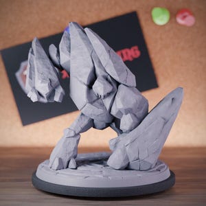 Miniatura elemental de tierra mágica / 28 mm-38 mm / Resina impresa en 3D D&D Pathfinder Mini / AG