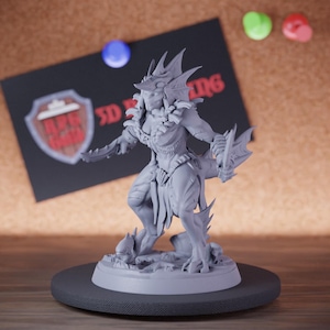 Female Triton Shaman Miniature Sea Guard Mini Dungeons and Dragons Mini RPG Tabletop Miniature DnD Painting Pathfinder 5e DnD | AG