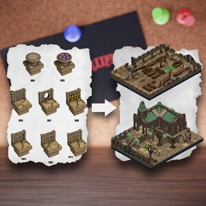 Modular Graveyard Terrain Tiles | Cemetery Necropolis Blocks | Crypt Tabletop Terrain | Pathfinder D&D 5e