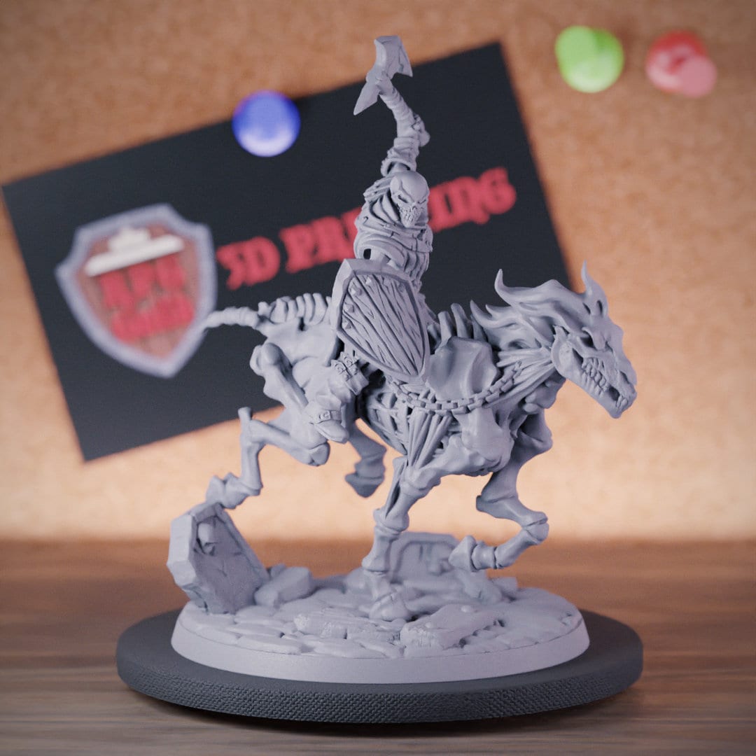 Nightmare Warhorse Miniature Skeleton Monster Mini Dungeons and Dragons ...