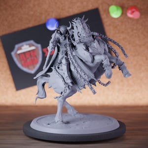 Demon Knight Miniature Horse Jump Mini Dungeons and Dragons Mini RPG Tabletop Miniature DnD Painting Pathfinder 5e DnD | LoP