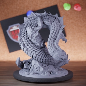 Great Linnorm of Frost Miniature  Monster Mini Dungeons and Dragons RPG Miniature DnD Painting Pathfinder 5e DnD | AG