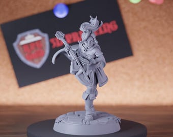 Collage of Eloquence Female Bard Miniature Lute Mini Dungeons and Dragons Mini RPG Tabletop Miniature DnD Painting Pathfinder 5e DnD | Cnp