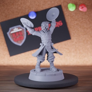 Cymbal Master Bard Miniature Fiend Mask Mini Dungeons and Dragons Mini RPG Tabletop Miniature DnD Painting Pathfinder 5e DnD | Cnp