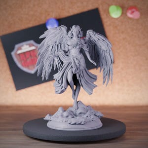 Celestial Goddess Angel Miniature | 28mm-75mm | Resin 3D Printed D&D Pathfinder Mini | DMS