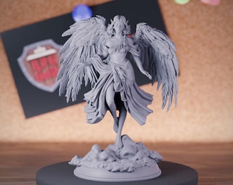 Celestial Goddess Angel Miniature | 28mm-75mm | Resin 3D Printed D&D Pathfinder Mini | DMS