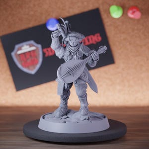 Female Bard Miniature Court Musician Mini Dungeons and Dragons RPG Tabletop Miniature DnD Painting Pathfinder 5e DnD | DB
