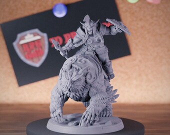 Female Bugbear Warrior Ranger Miniature | 28mm-38mm | Resin 3D Printed D&D Pathfinder Mini | AG