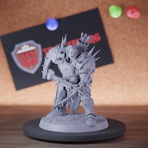 Infantry Orc Miniature Crossbow Ready Mini Dungeons and Dragons Mini RPG Tabletop Miniature DnD Painting Pathfinder 5e DnD | Lop