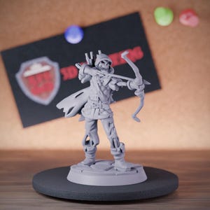 Arciere scheletro non morto in miniatura DnD Guardia della cripta Dungeons and Dragons Mini RPG da tavolo in miniatura DnD Pittura Pathfinder 5e DnD / GM