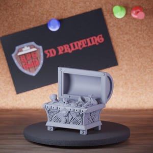 Gem Treasure Chest Miniature Dungeons and Dragons Mini RPG Tabletop Miniature DnD Painting Pathfinder 5e DnD | CnP