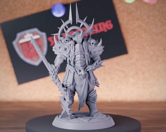 Damned Knight Miniature Berserker Mini Dungeons and Dragons Mini RPG Tabletop Miniature DnD Painting Pathfinder 5e DnD | LoP