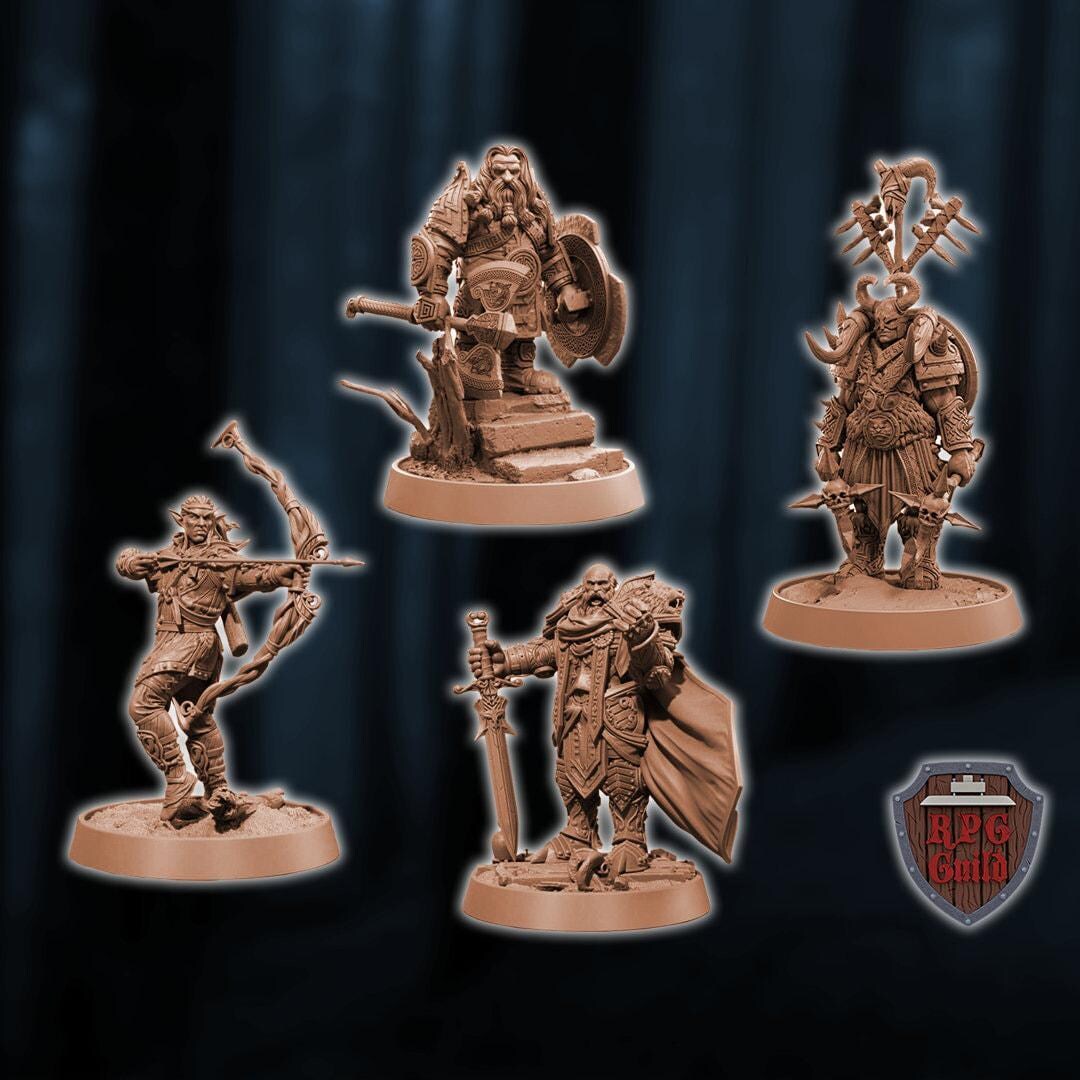 Male Starter Miniatures Set Dungeons and Dragons Mini RPG Tabletop ...