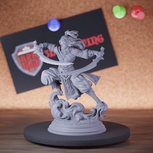 Human Warrior Miniature Samurai Fighter Mini Dungeons and Dragons Mini RPG Tabletop Miniature DnD Painting Pathfinder 5e DnD | DmS