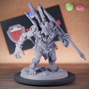 Troll Warrior Miniature Fighter Hunter Mini Dungeons and Dragons Mini RPG Tabletop Miniature DnD Painting Pathfinder 5e DnD | AG