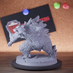 Polar Bear Attack Miniature Monster Mini Dungeons and Dragons RPG Tabletop Miniature DnD Painting Pathfinder 5e DnD | CnP