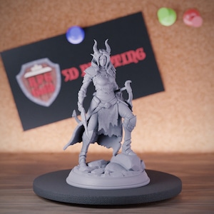 Tiefling Female Rogue Miniature Ranger Mini Dungeons and Dragons Mini RPG Tabletop Miniature DnD Painting Pathfinder 5e DnD | DmS