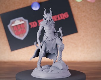 Tiefling Weibliche Schurke Miniatur Waldläufer Mini Dungeons and Dragons Mini RPG Tabletop Miniature DnD Painting Pathfinder 5e DnD | DmS