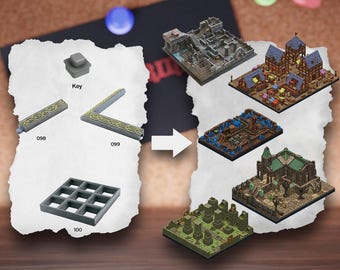 Modular DnD Terrain Tiles Grid | Foundation For Blocks | Uniwersal Tabletop Terrain | Pathfinder D&D 5e Heroquest