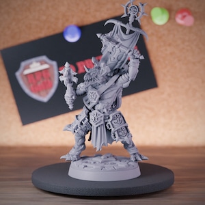 Dragonborn Barbarian Miniature Fighter Dungeons and Dragons Mini RPG Tabletop Miniature DnD Painting Pathfinder 5e DnD | CnP