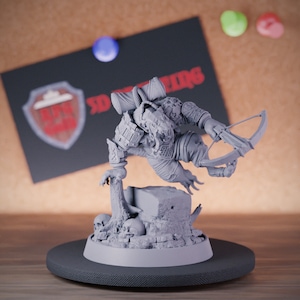 Ratmen Hunter Miniature Skaven Dungeons and Dragons Mini RPG Tabletop Miniature DnD Painting Pathfinder 5e DnD | DB