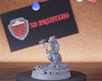 Miniatura de alquimista hombre lagarto, erudito, minijuego de rol de mesa de Dungeons and Dragons, pintura de miniaturas, Pathfinder 5e, DnD / CnP