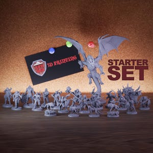 D&D 5e Starter Set DM Essentials | 20 Epic Miniatures 28mm-38mm | RPG Adventure Starter Pack
