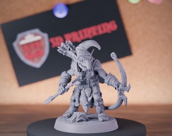 Tribe Goblin Miniature Archer DnD Dungeons and Dragons Mini RPG Tabletop Miniature DnD Painting Pathfinder 5e DnD | AG