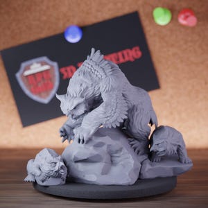 Owlbear Family Miniature Beast Pack Dungeons and Dragons Mini RPG Tabletop Miniature DnD Painting Pathfinder 5e DnD | CnP