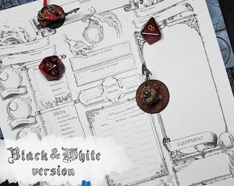 DnD 5e Character Sheet Sorcerer Printable And Fillable PDF D&D 5e