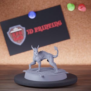 Hell Dog Demon Miniature Fiend Beast Mini Dungeons and Dragons Mini RPG Tabletop Miniature DnD Painting Pathfinder 5e DnD | Cnp