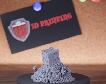 Dragon Vault Treasure Miniature Crown Chest Mini Dungeons and Dragons Mini RPG Tabletop Miniature DnD Painting Pathfinder 5e DnD | Cnp