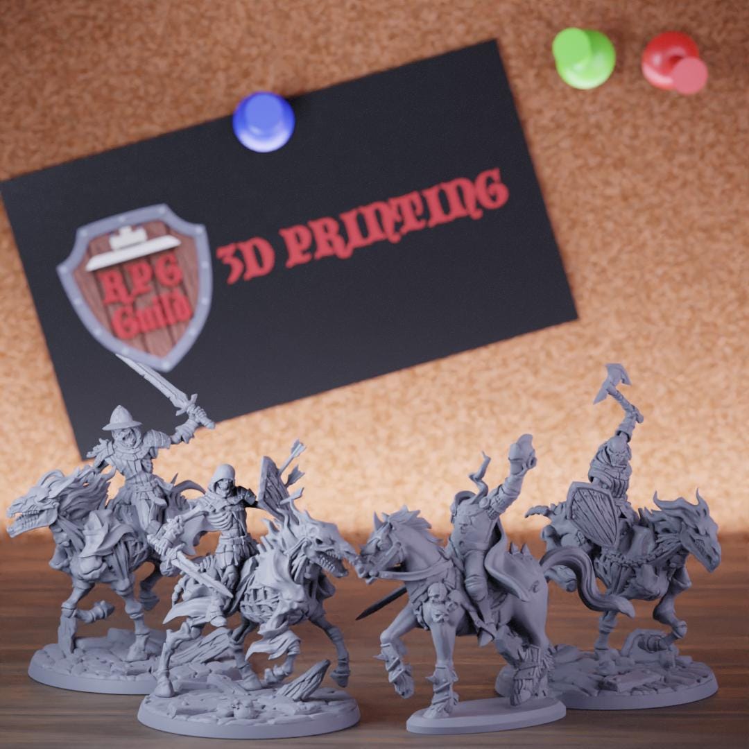 Skeleton Riders Pack Miniature Monster Set Dungeons and Dragons Mini ...