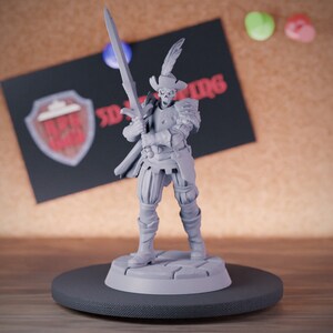 Cursed Mercenary Miniature Undead Warrior Mini Dungeons and Dragons Mini RPG Tabletop Miniature DnD Painting Pathfinder 5e DnD | GM