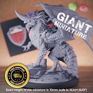 Ancient Blue Dragon Miniature Dungeons and Dragons Mini RPG Tabletop Miniature DnD Painting Pathfinder 5e DnD | LoP