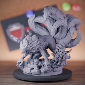 Fox Monster Miniature Fox Spirit Nine-Tailed Fox Dungeons and Dragons Mini RPG Tabletop Miniature DnD Painting Pathfinder 5e DnD | DmS