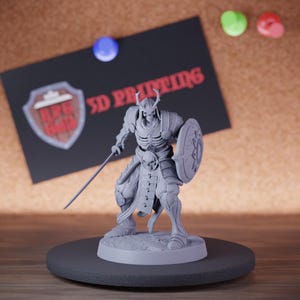 Samurai Skeleton Miniature Sword Shield Ready Mini Dungeons and Dragons Mini RPG Tabletop Miniature DnD Painting Pathfinder 5e DnD | Lop