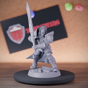 Human Fighter Miniature for Dungeons and Dragons Mini RPG Tabletop Miniature DnD Painting Pathfinder 5e DnD | AG