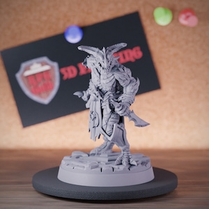 Dragonborn Rogue Miniature Assassin Dungeons and Dragons Mini RPG Tabletop Miniature DnD Painting Pathfinder 5e DnD | CnP