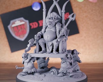 Goblin King Throne Boss Miniature Boss BBEG Mini Dungeons and Dragons Mini RPG Tabletop Miniature DnD Painting Pathfinder 5e DnD | LoP