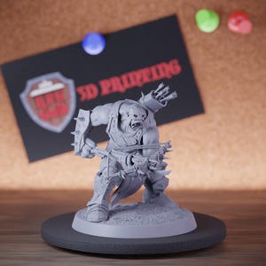 Infantry Orc Miniature Crossbow Angry Mini Dungeons and Dragons Mini RPG Tabletop Miniature DnD Painting Pathfinder 5e DnD | Lop