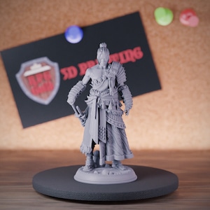 Human Warrior Miniature Samurai Mini Dungeons and Dragons Mini RPG Tabletop Miniature DnD Painting Pathfinder 5e DnD | DmS