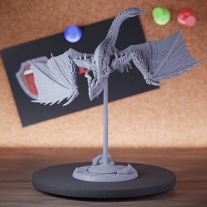 Flying Wyvern Miniature Sky Monster Mini Dungeons and Dragons Mini RPG Tabletop Miniature DnD Painting Pathfinder 5e DnD | AG